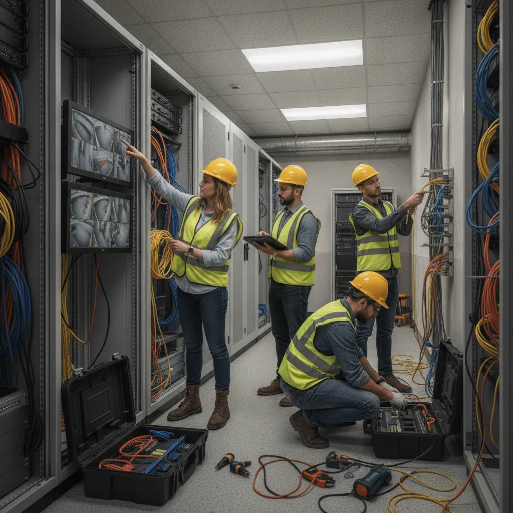 real photo of a network and security installation